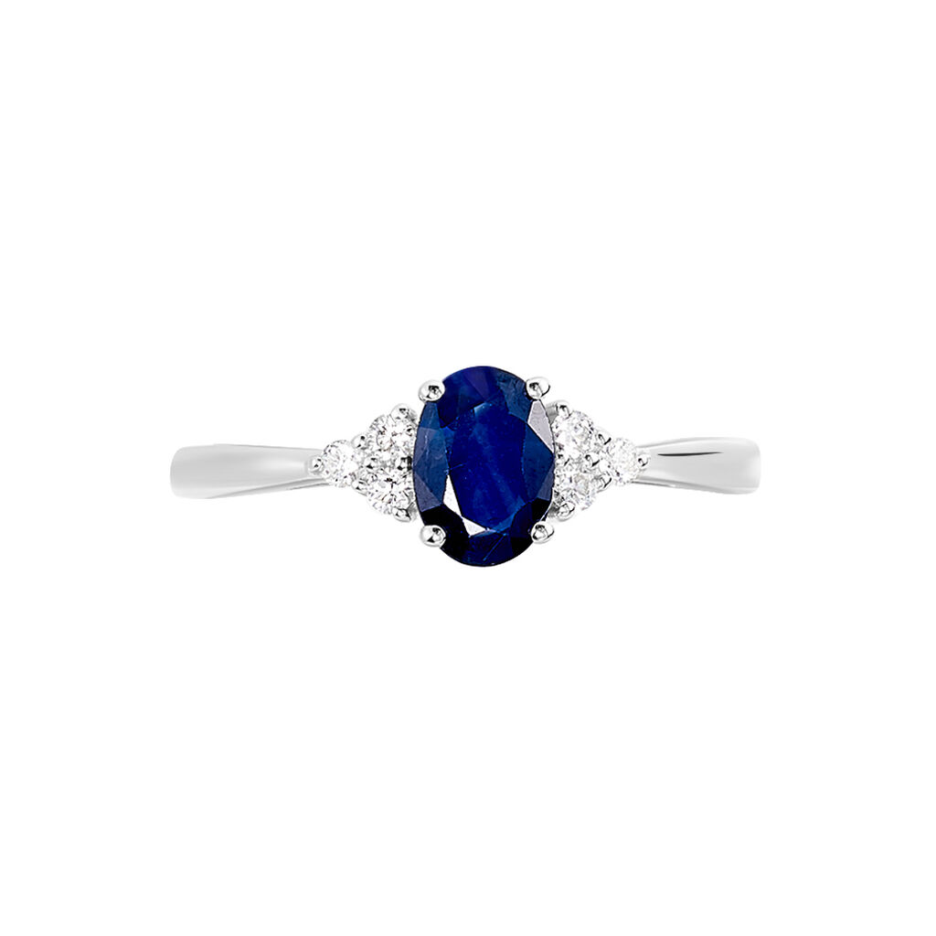 Bague Justienne Or Blanc Saphir Et Diamant - Bagues solitaires Femme | Histoire d’Or