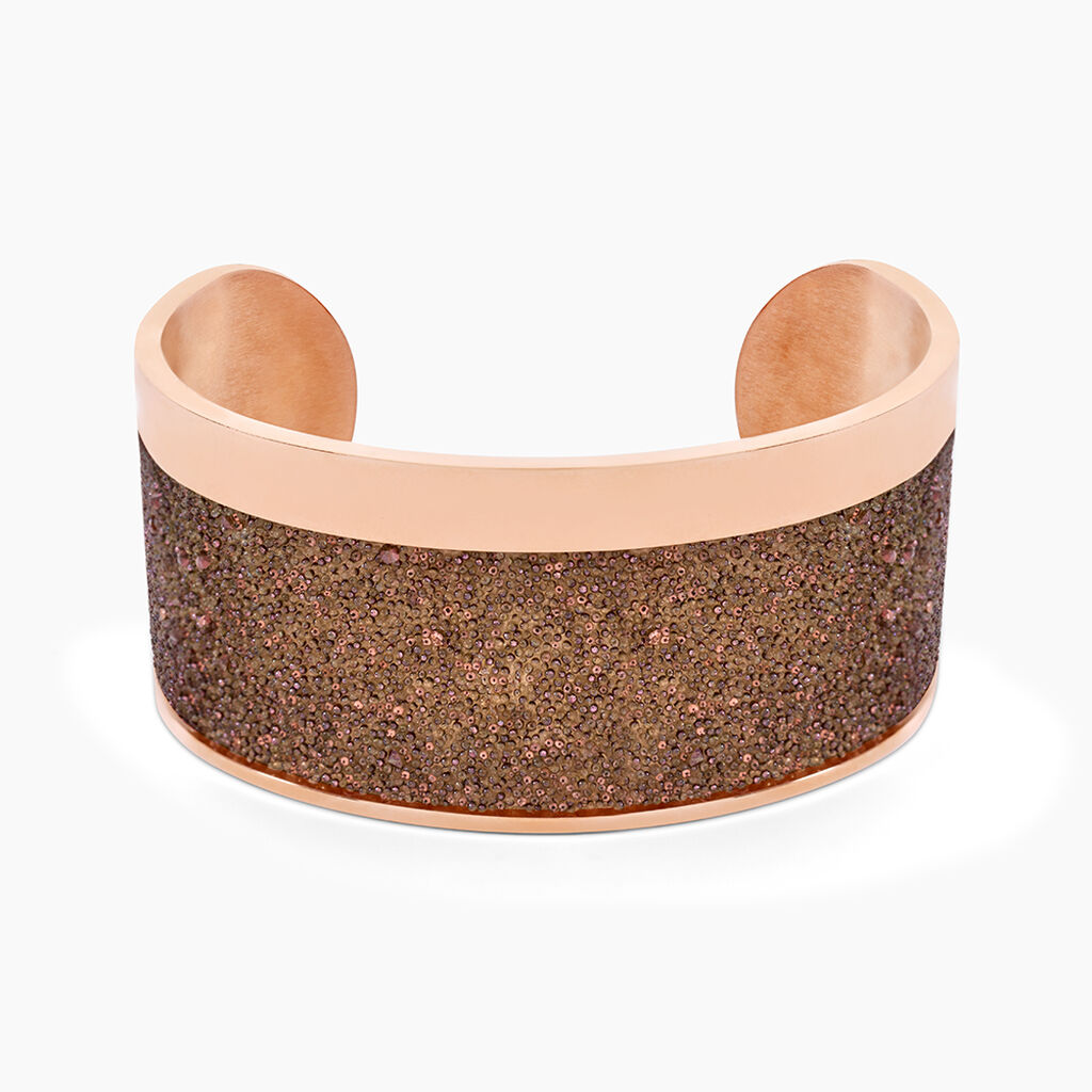 Bracelet Manchette Ouvert Acier Rose Carron - Bracelets manchettes Femme | Histoire d&rsquo;Or