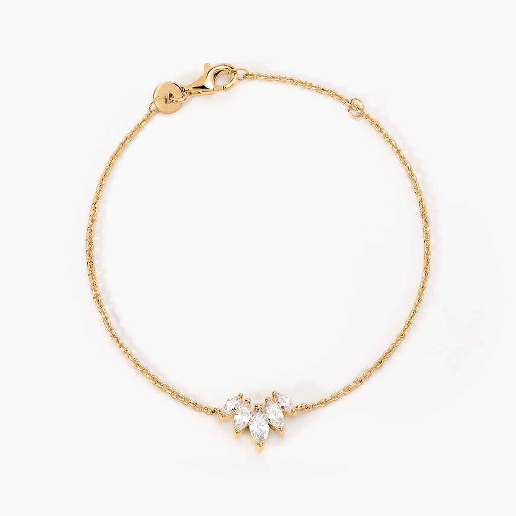 Bracelet Amazonia Plaqu&eacute; Or Jaune Oxyde De Zirconium - Bracelets Femme | Histoire d&rsquo;Or