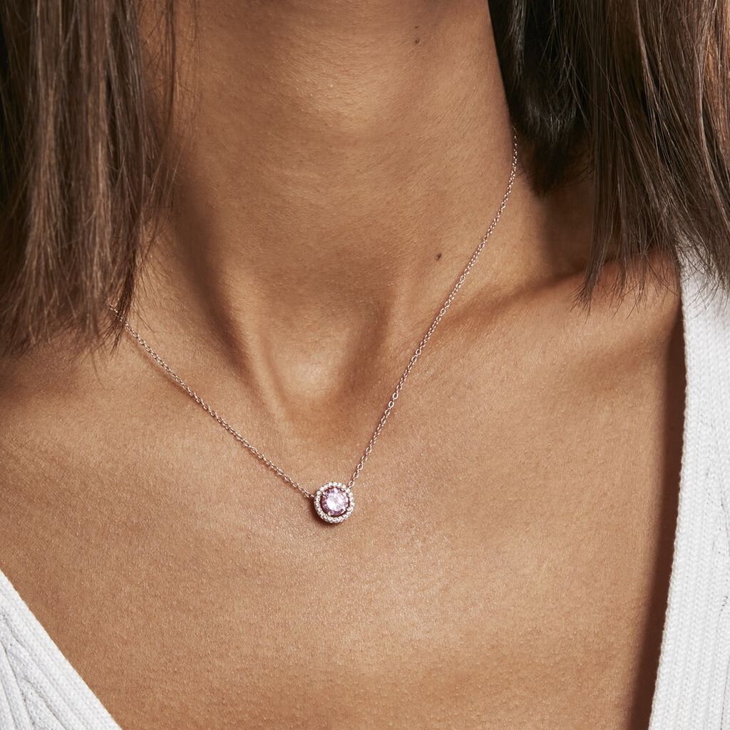 Collier Rio Copacabana Argent Rose Oxyde De Zirconium - Colliers fantaisie Femme | Histoire d’Or