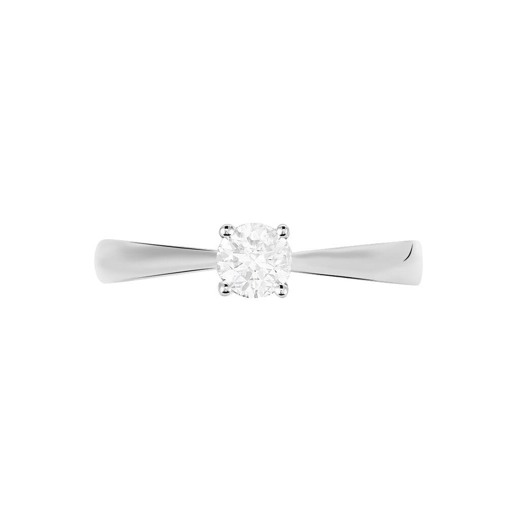 Bague Solitaire Victoria Or Blanc Diamant - Bagues solitaires Femme | Histoire d’Or