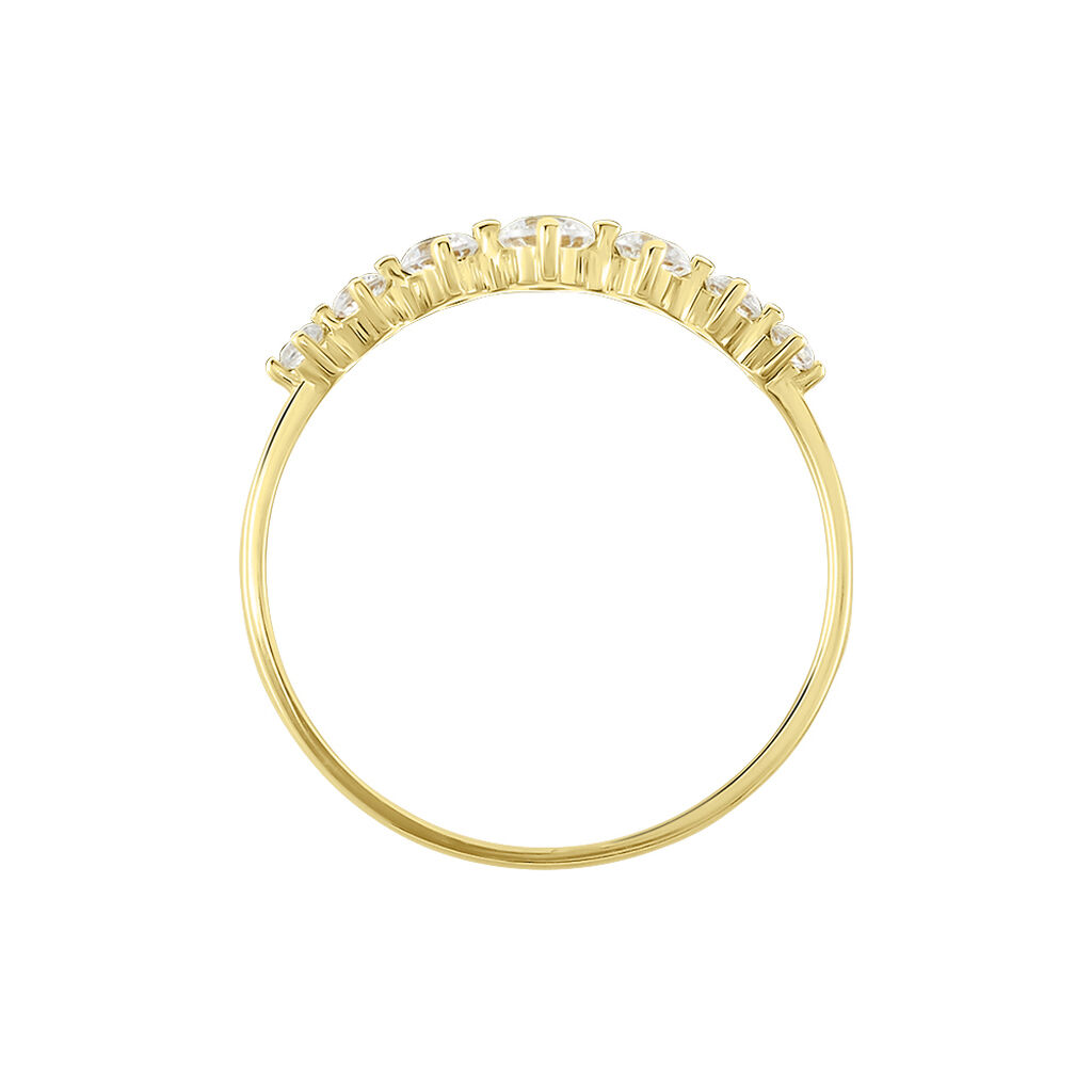 Bague Or Jaune Sunday Oxyde De Zirconium - Bagues solitaires Femme | Histoire d&rsquo;Or
