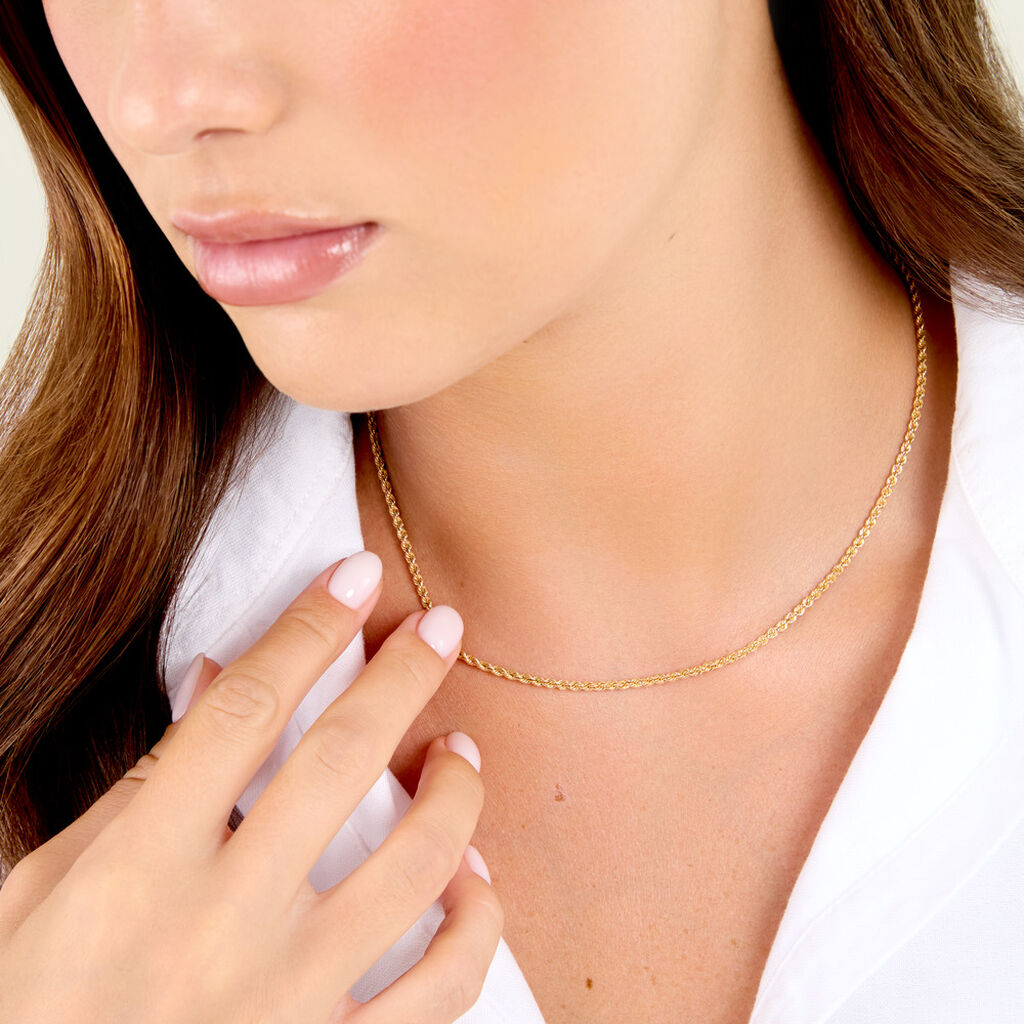 Collier Cordelia Argent Dor&eacute; A L'Or 750/1000 - Bijoux sans pierre Femme | Histoire d&rsquo;Or