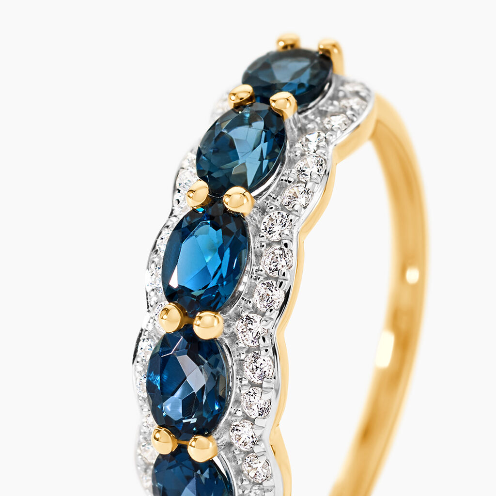 Bague Multipierres Or Jaune Margaux Topaze - Bagues avec pierre Femme | Histoire d&rsquo;Or