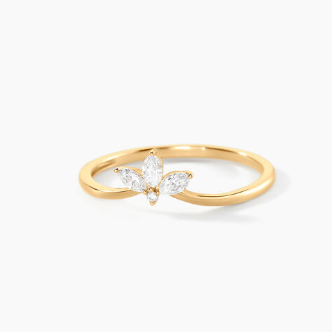 Bague Valkyries Or Jaune Diamant Synth&eacute;tique - Bagues avec pierre Femme | Histoire d&rsquo;Or