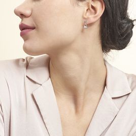 Boucles D'oreilles Puces Bethilda Argent Blanc Oxyde De Zirconium - Boucles d'oreilles fantaisie Femme | Histoire d’Or