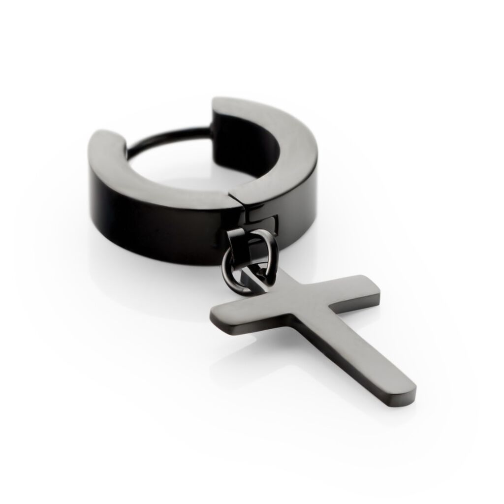 Cr&eacute;ole Unitaire Acier Noir Feodor - Piercings d'oreilles Homme | Histoire d&rsquo;Or