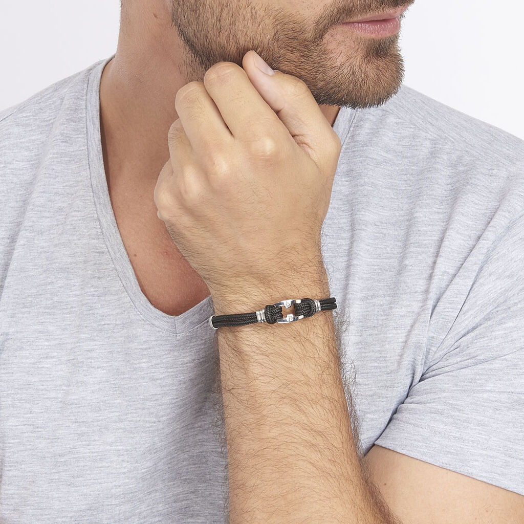 Bracelet Orancie Acier Blanc - Bracelets cordon Homme | Histoire d’Or