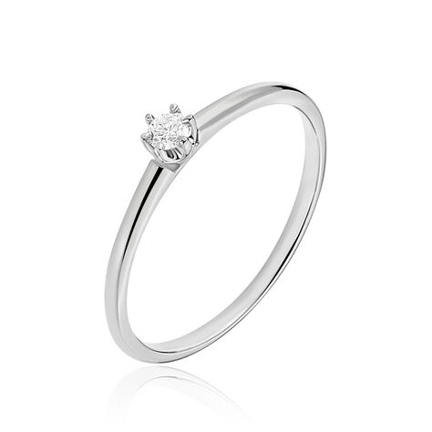 Bague Solitaire Liseline Or Blanc Diamant - Bagues solitaires Femme | Histoire d&rsquo;Or
