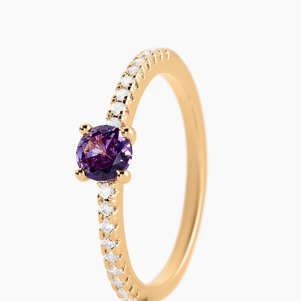 Bague Kurt Plaqué Or Jaune Oxyde De Zirconium - Bagues solitaires Femme | Histoire d’Or