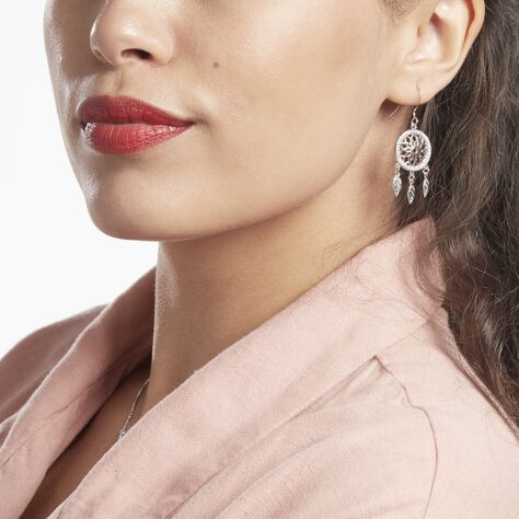 Boucles D'oreilles Pendantes Nemetona Argent Blanc Oxyde - Boucles d'oreilles pendantes Femme | Histoire d’Or