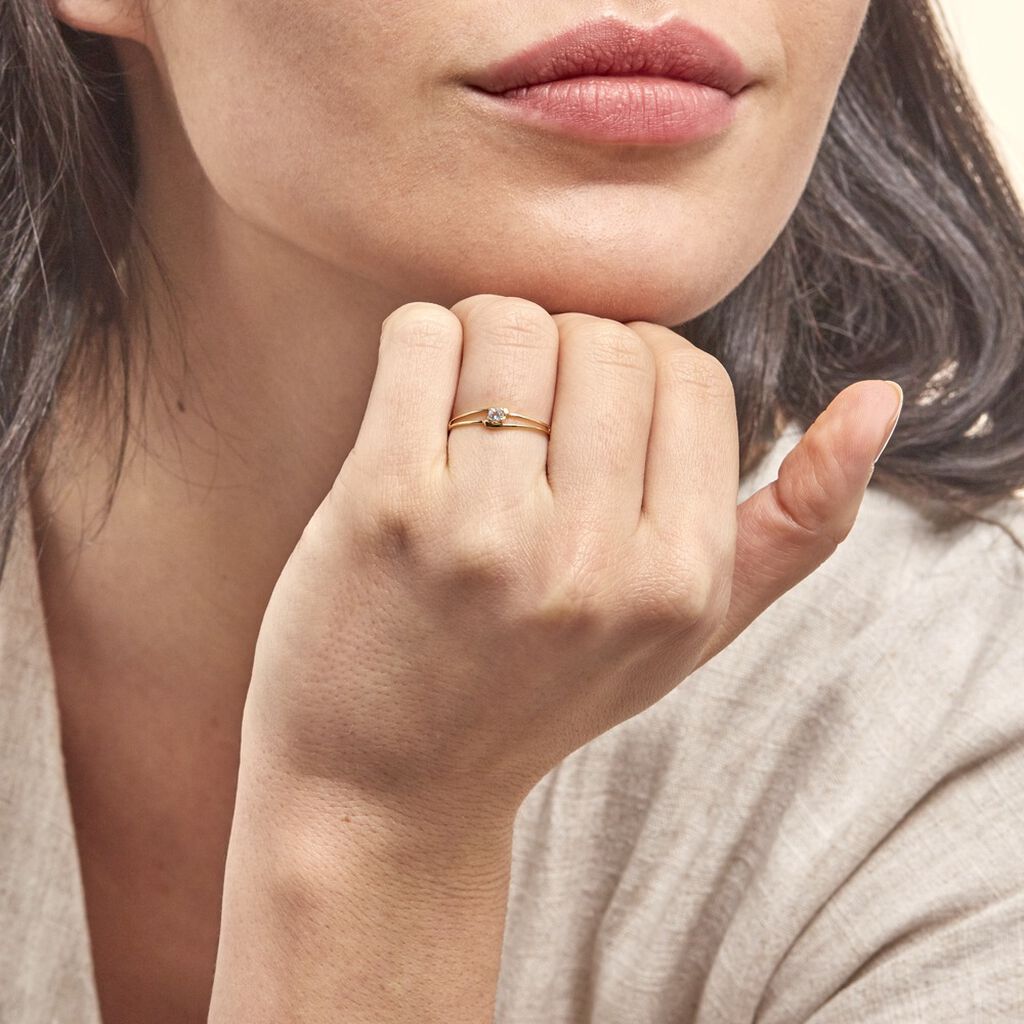 Bague Veroucha Or Jaune Topaze - Bagues solitaires Femme | Histoire d’Or