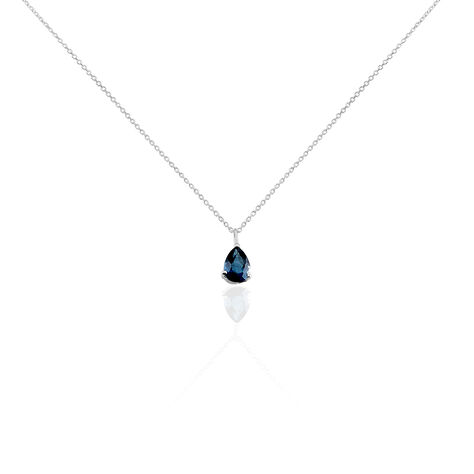 Collier Goutte Or Blanc Topaze - Colliers Femme | Histoire d’Or