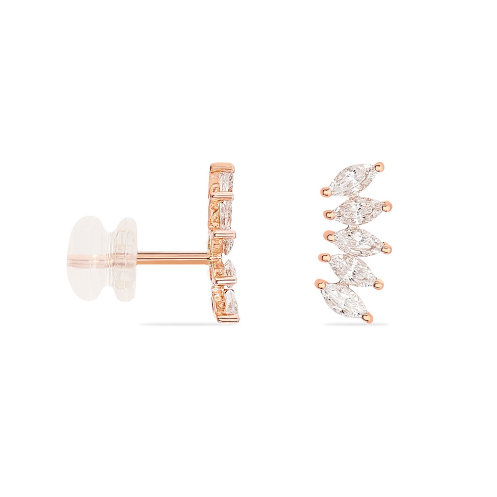 Bijoux D'oreilles Edma Or Rose Oxyde De Zirconium - Ear cuffs Femme | Histoire d’Or