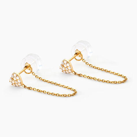 Boucles D'oreilles Pendantes Eclat D'amour Or Jaune Oxyde De Zirconium - Boucles d'oreilles pendantes Femme | Histoire d&rsquo;Or