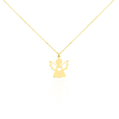 Collier Hallie Ange Et Coeur Or Jaune - Colliers Baptême Enfant | Histoire d’Or