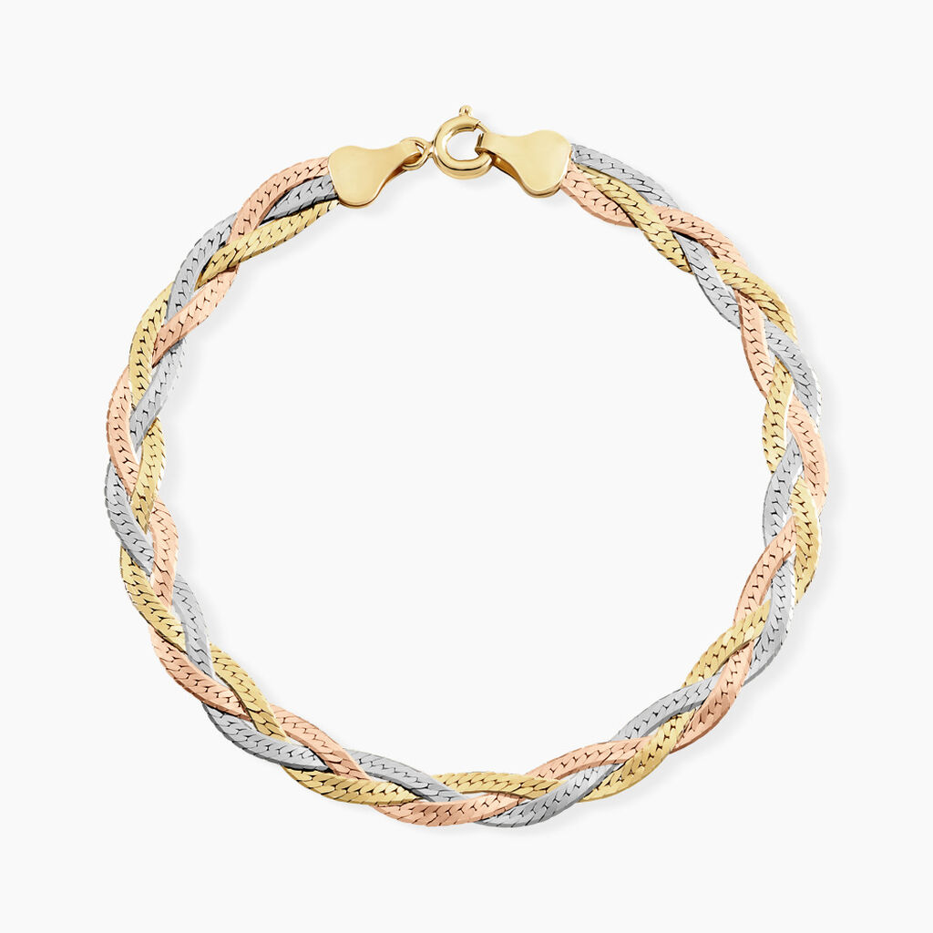 Bracelet Elae Argent Tricolore - Bracelets chaîne Femme | Histoire d’Or