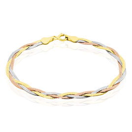 Bracelet Elae Maille Tresse Argent Tricolore - Bracelets chaîne Femme | Histoire d’Or