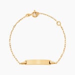 Bracelet Identit&eacute; Gaspardine Maille For&ccedil;at Or Jaune - Cadeaux de naissance Enfant | Histoire d&rsquo;Or
