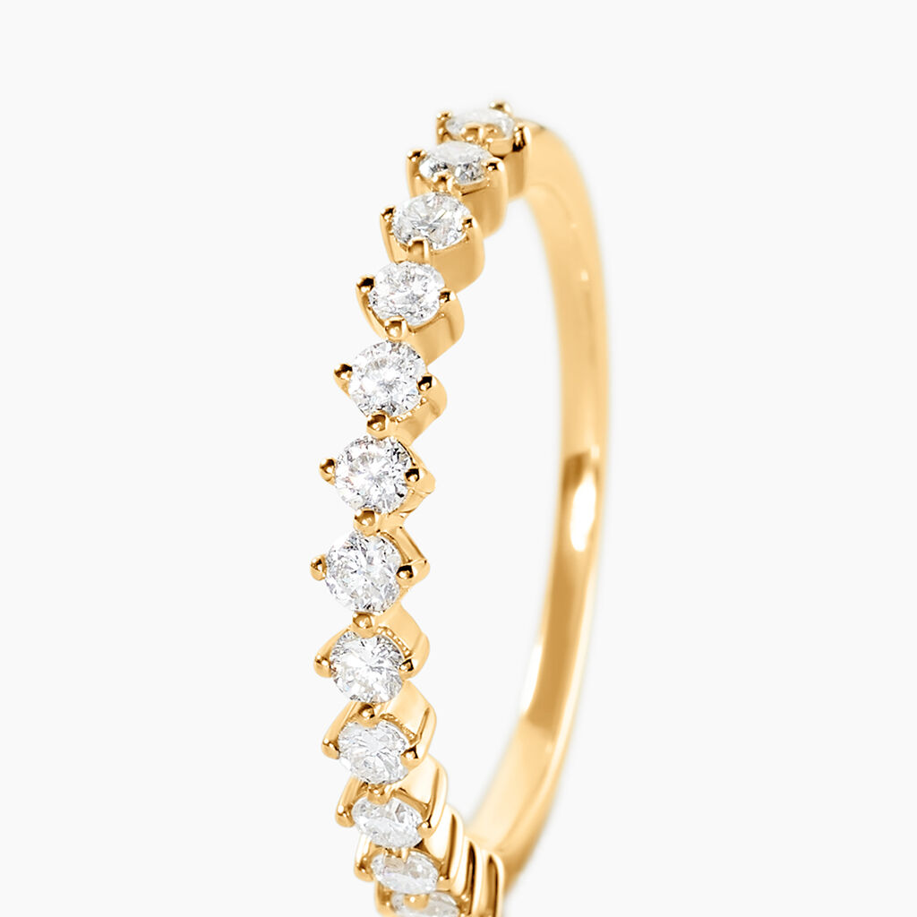 Alliance Elnathan Or Jaune Diamant Synth&eacute;tique - Alliances Femme | Histoire d&rsquo;Or