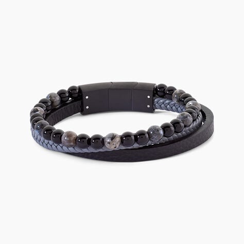 Bracelet Jourdan Cuir De Vache Noir Quartz - Bracelets Cuir Homme | Histoire d&rsquo;Or