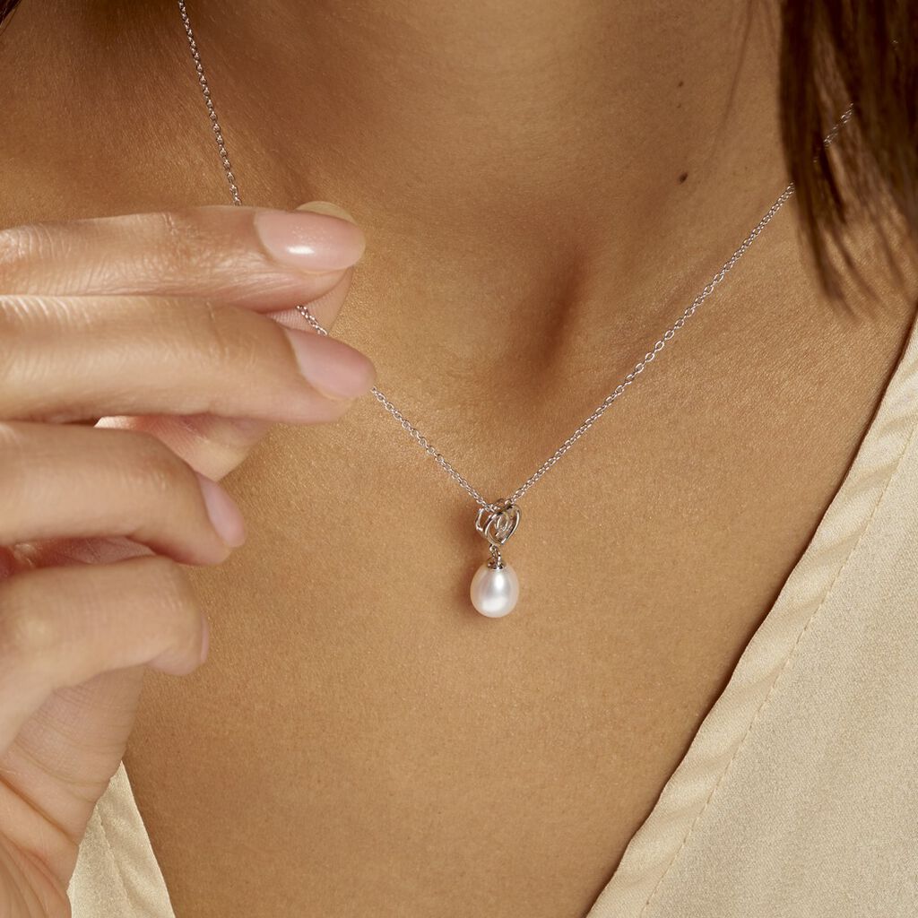 Collier Miley Argent Blanc Perle De Culture - Colliers fantaisie Femme | Histoire d’Or
