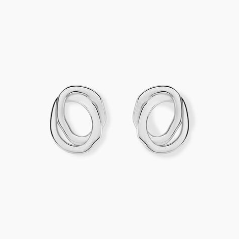 Boucles D'Oreilles Puces Paros Argent Blanc - Boucles d'oreilles fantaisie Femme | Histoire d’Or