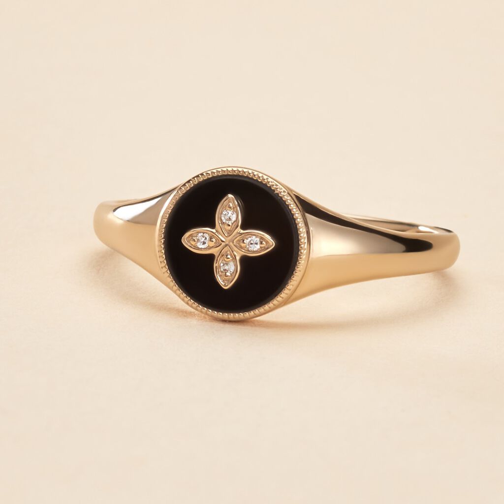 Bague Talisman Or Jaune Agate Diamant - Bagues solitaires Femme | Histoire d&rsquo;Or