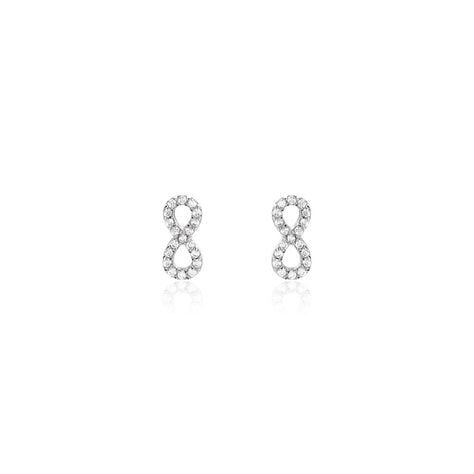 Boucles D'oreilles Puces Terah Argent Blanc Oxyde De Zirconium - Boucles d'oreilles fantaisie Femme | Histoire d’Or