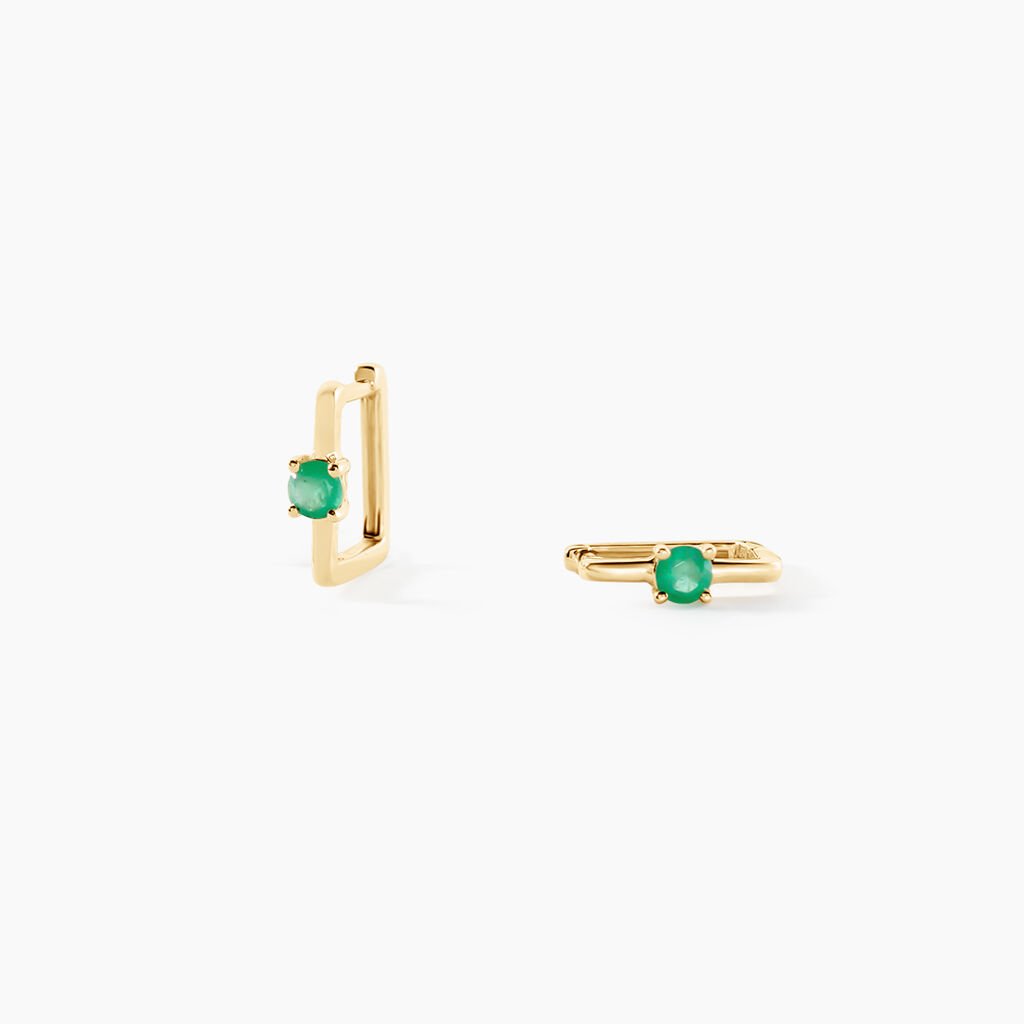 Créoles Harmonie Or Jaune Emeraude - Boucles d'oreilles créoles Femme | Histoire d’Or