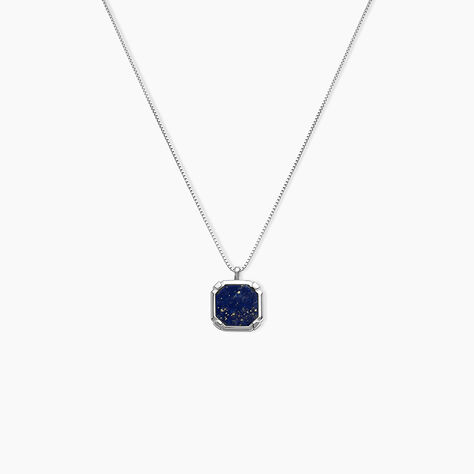 Collier Mani Argent Blanc Lapis Lazuli - Colliers Homme | Histoire d&rsquo;Or