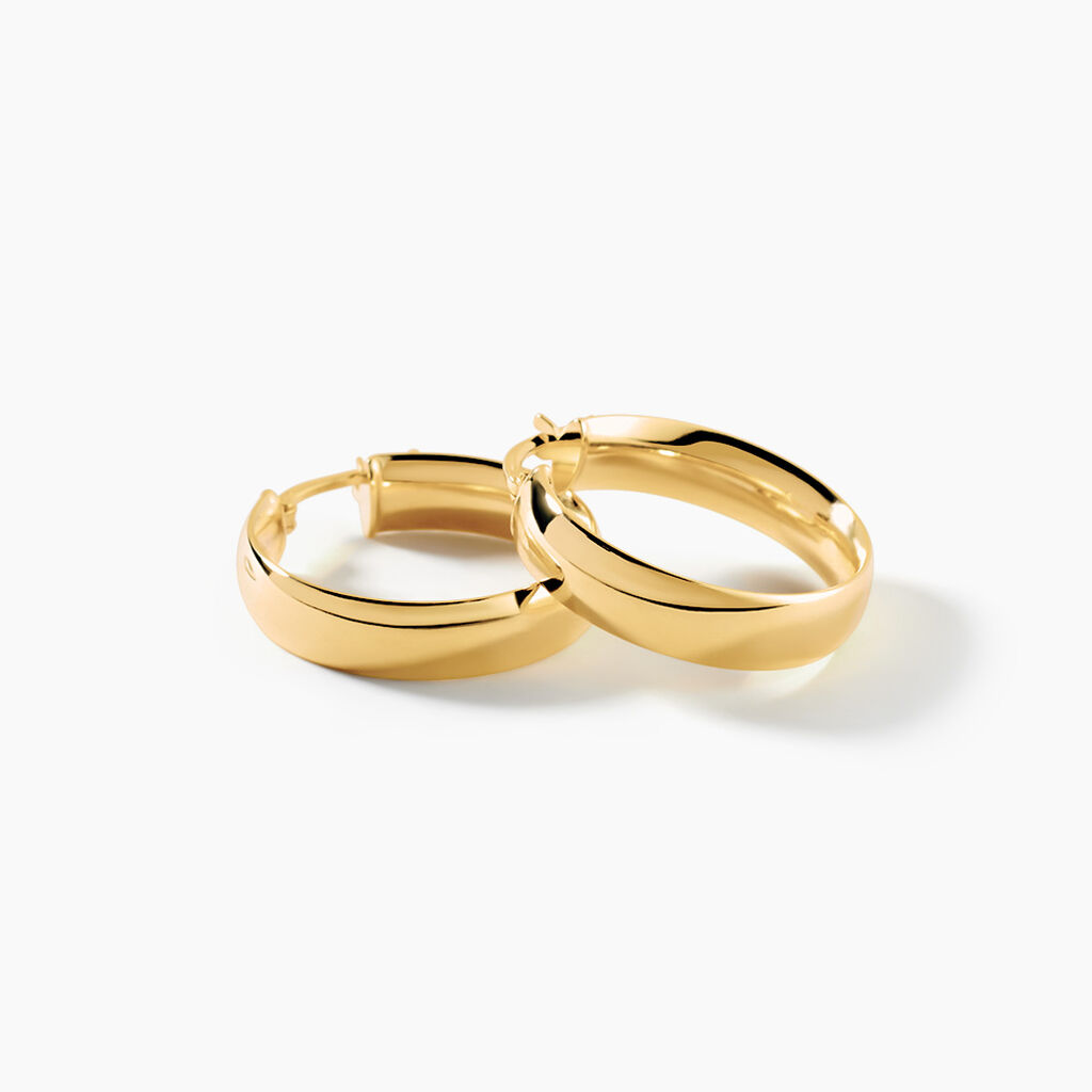 Cr&eacute;oles Terezia Argent Dor&eacute; A L'Or 750/1000 - Boucles d'oreilles cr&eacute;oles Femme | Histoire d&rsquo;Or