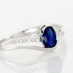 Bague Anja Or Blanc Saphir Et Diamant - Bagues solitaires Femme | Histoire d&rsquo;Or