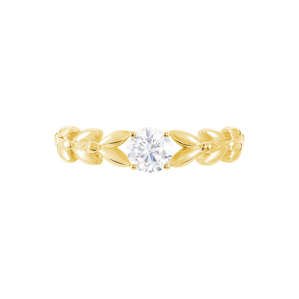 Bague Solitaire Alexine Or Jaune Oxyde De Zirconium - Bagues solitaires Femme | Histoire d&rsquo;Or