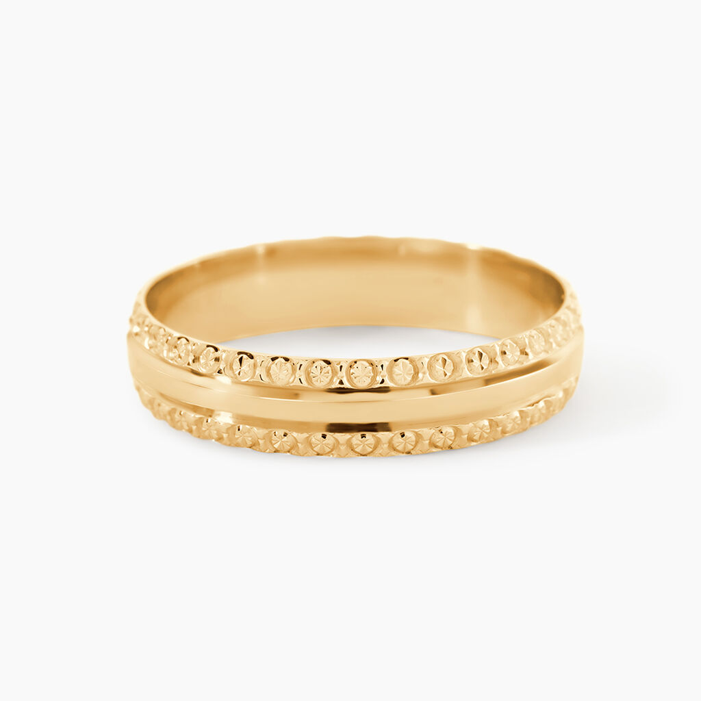 Alliance June 2 Rangs Diamantee Or Jaune - Alliances 18 carats Unisex | Histoire d&rsquo;Or
