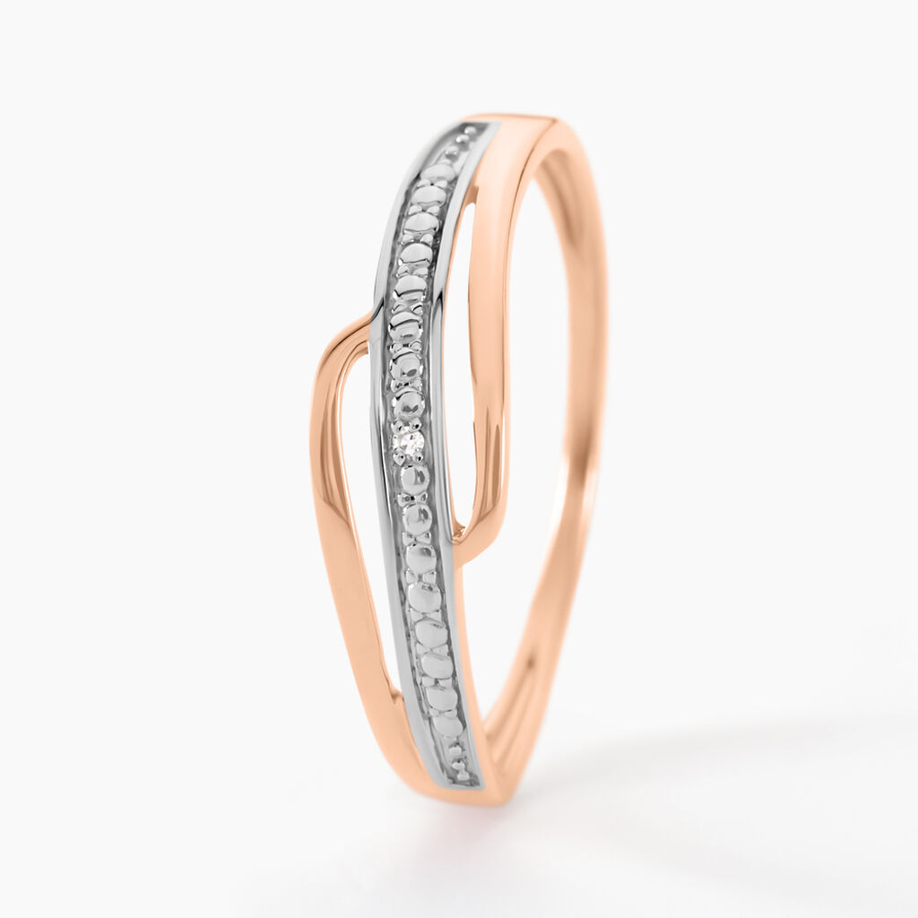 Bague Solena Or Rose Diamant - Bagues avec pierre Femme | Histoire d’Or