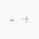 Boucles D'Oreilles Puces Ma&euml;line Argent Blanc - Boucles d'oreilles fantaisie Femme | Histoire d&rsquo;Or