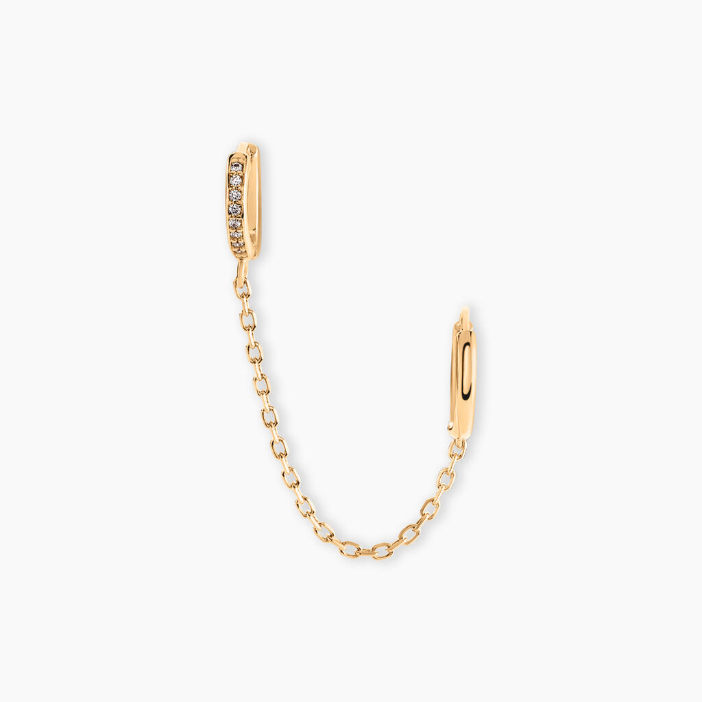 Boucle D’oreille Unitaire Plaqué Or Thed Oxydes De Zirconium