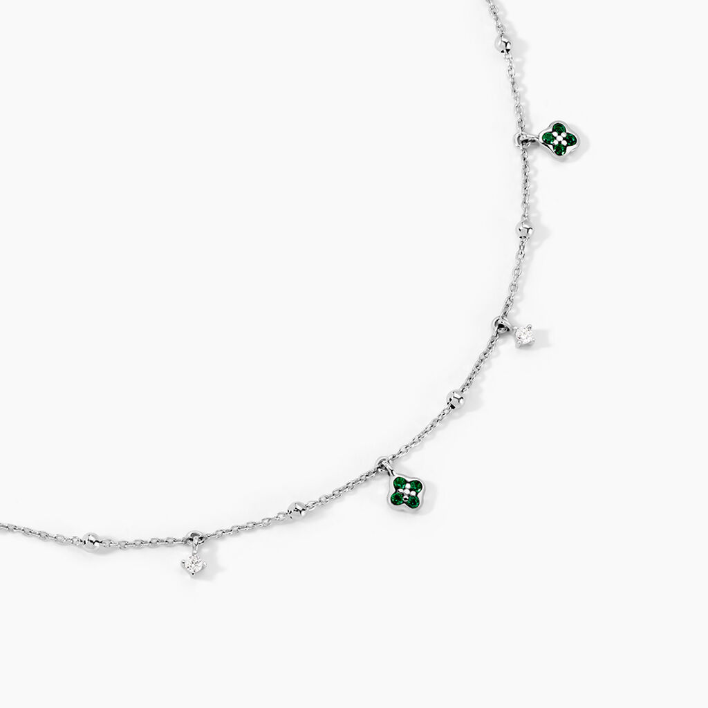 Collier Clova Argent Blanc Oxyde De Zirconium Pierre De Synthese - Colliers fantaisie Femme | Histoire d&rsquo;Or
