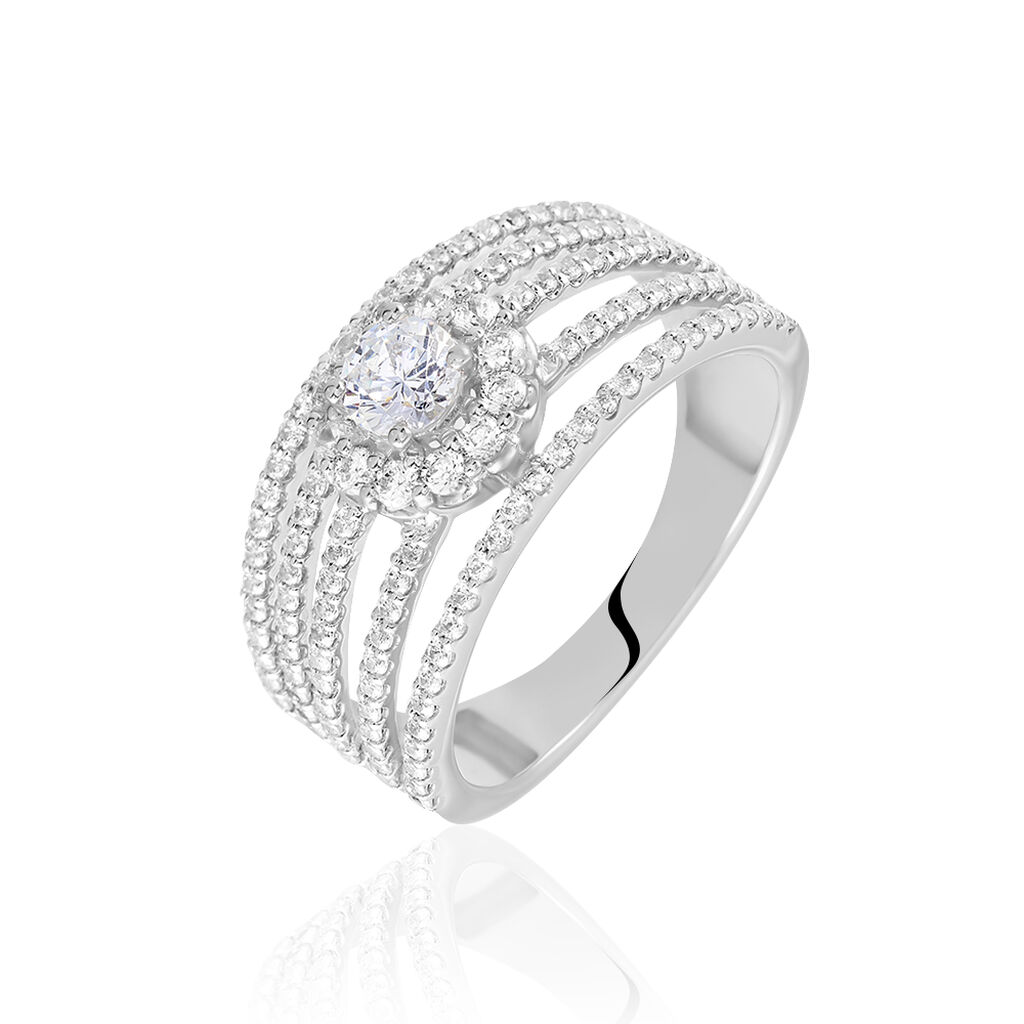 Bague Solitaire Iolente Argent Oxyde De Zirconium - Bagues solitaires Femme | Histoire d&rsquo;Or