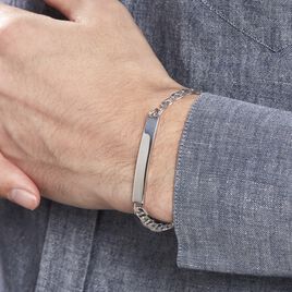 Bracelet Identité Argent Blanc Bobbi - Gourmettes Homme | Histoire d’Or