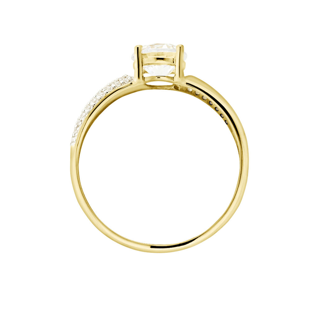 Bague Solitaire Messine Or Jaune Oxyde De Zirconium - Bagues solitaires Femme | Histoire d&rsquo;Or