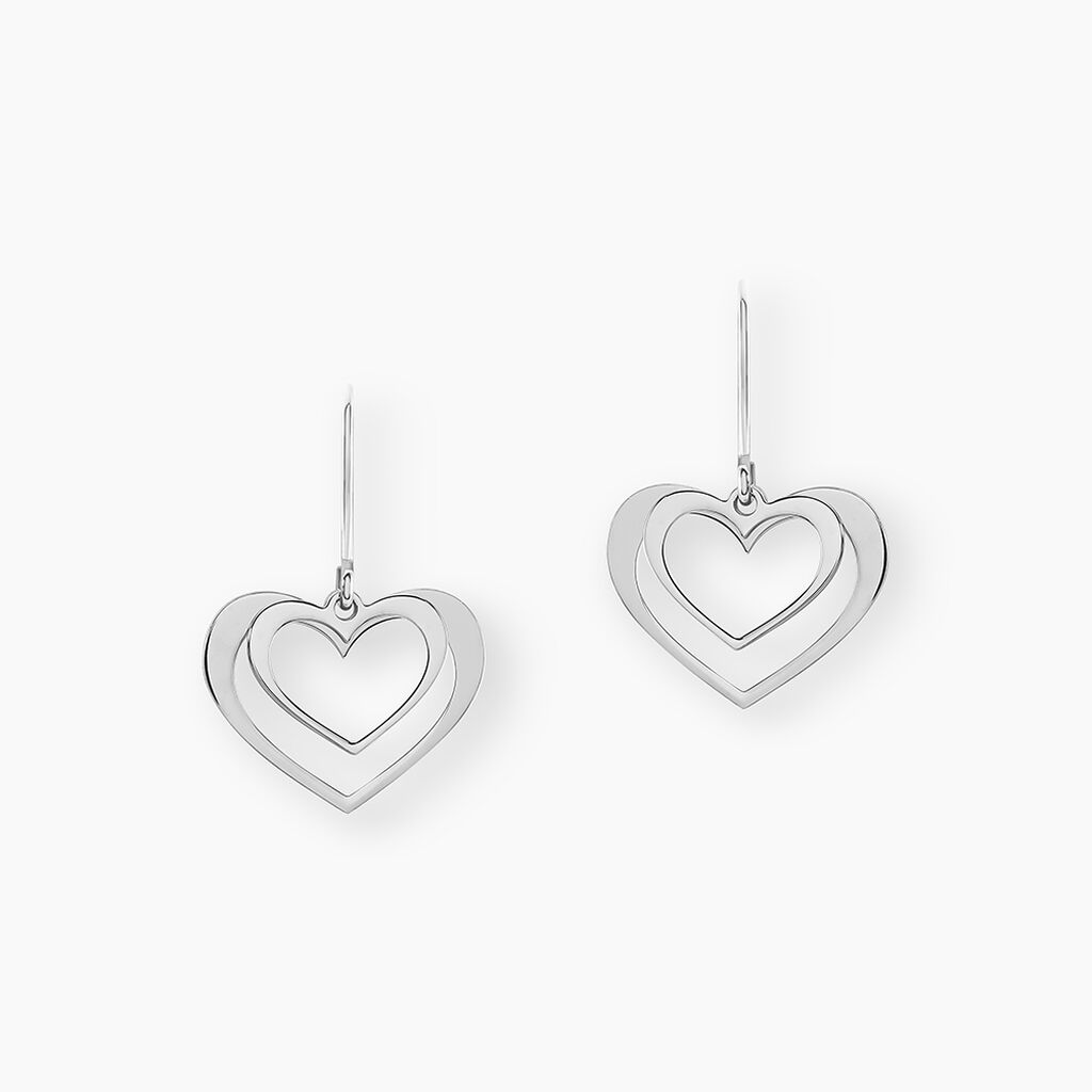 Boucles D'oreilles Pendantes Clarra Argent Blanc - Boucles d'oreilles fantaisie Femme | Histoire d’Or