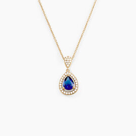 Collier Brigita Plaqué Or Pierre De Synthese Et Oxyde De Zirconium - Colliers fantaisie Femme | Histoire d’Or