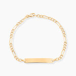 Bracelet Identit&eacute; Bartolomee Maille Alternee 1/3 Or Jaune - Bracelets Communion Enfant | Histoire d&rsquo;Or