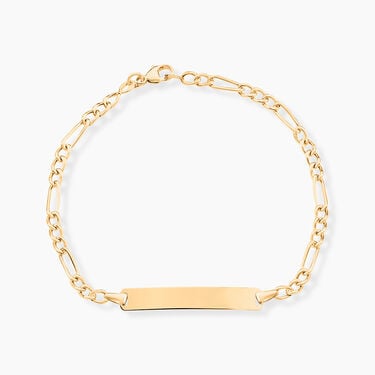Bracelet Identité Bartolomee Maille Alternee 1/3 Or Jaune Bracelet Identité Bartolomee Maille Alternee 1/3 Or Jaune