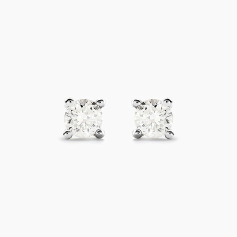 Boucles D'oreilles Puces Aphrodite Or Blanc Diamant - Clous d'oreilles Famille | Histoire d’Or