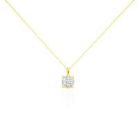 Collier Charlene Or Jaune Diamant Synthetique