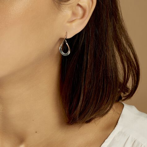 Créoles Argent Blanc Olivia - Boucles d'oreilles créoles Femme | Histoire d’Or