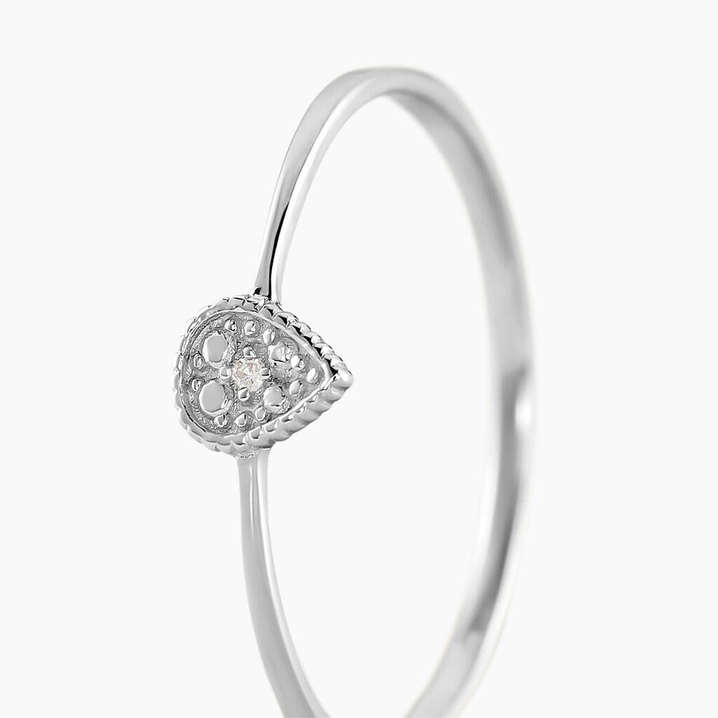 Bague Mon 1er Diamant Or Blanc Diamant - Bagues solitaires Femme | Histoire d&rsquo;Or